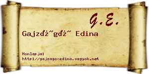 Gajzágó Edina névjegykártya